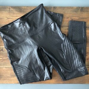 Spanx Faux Leather Moto Leggings, XL